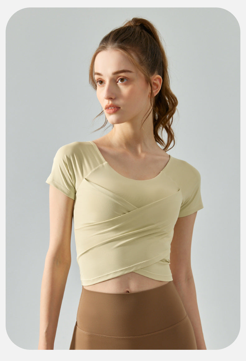 Cropped short sleeve top
