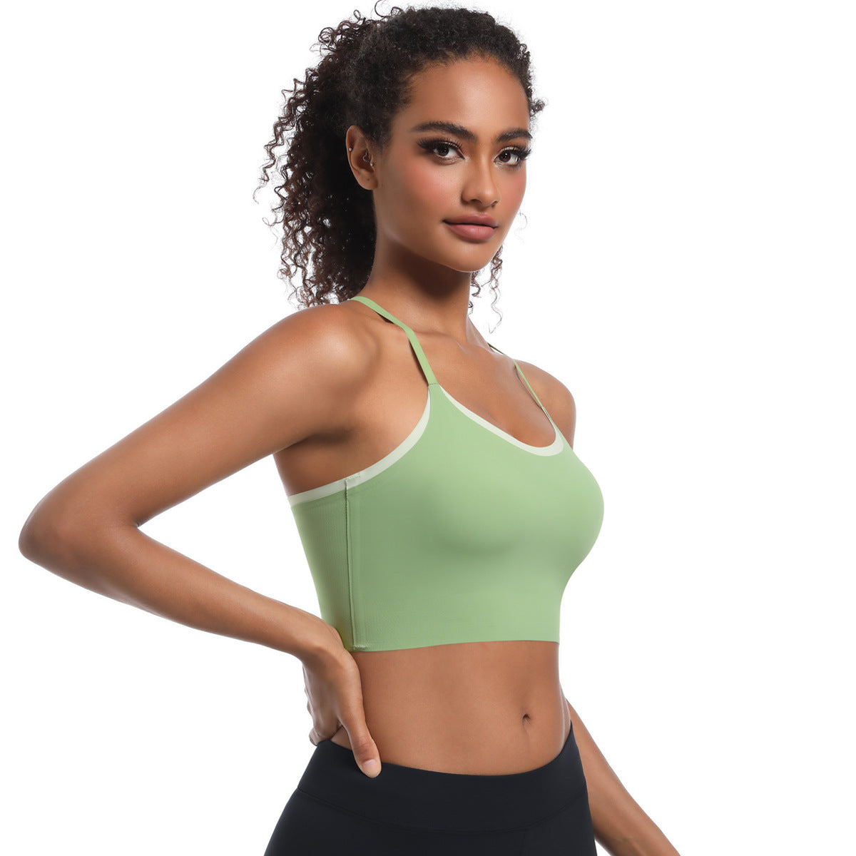 Contrast trim sports bra