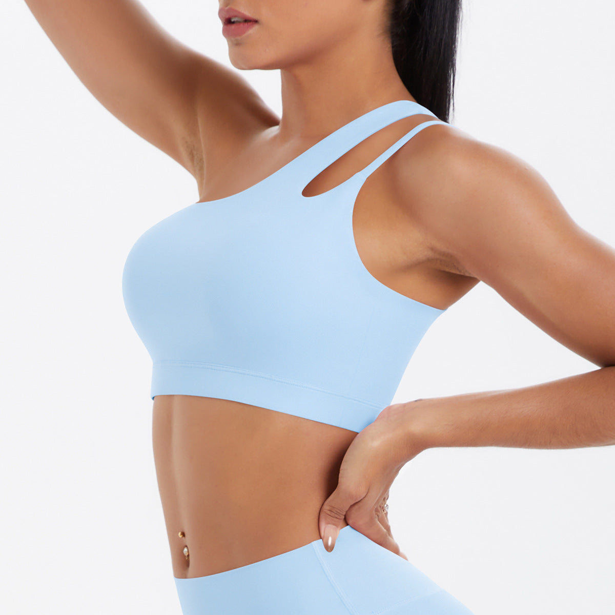 One shoulder sports bra
