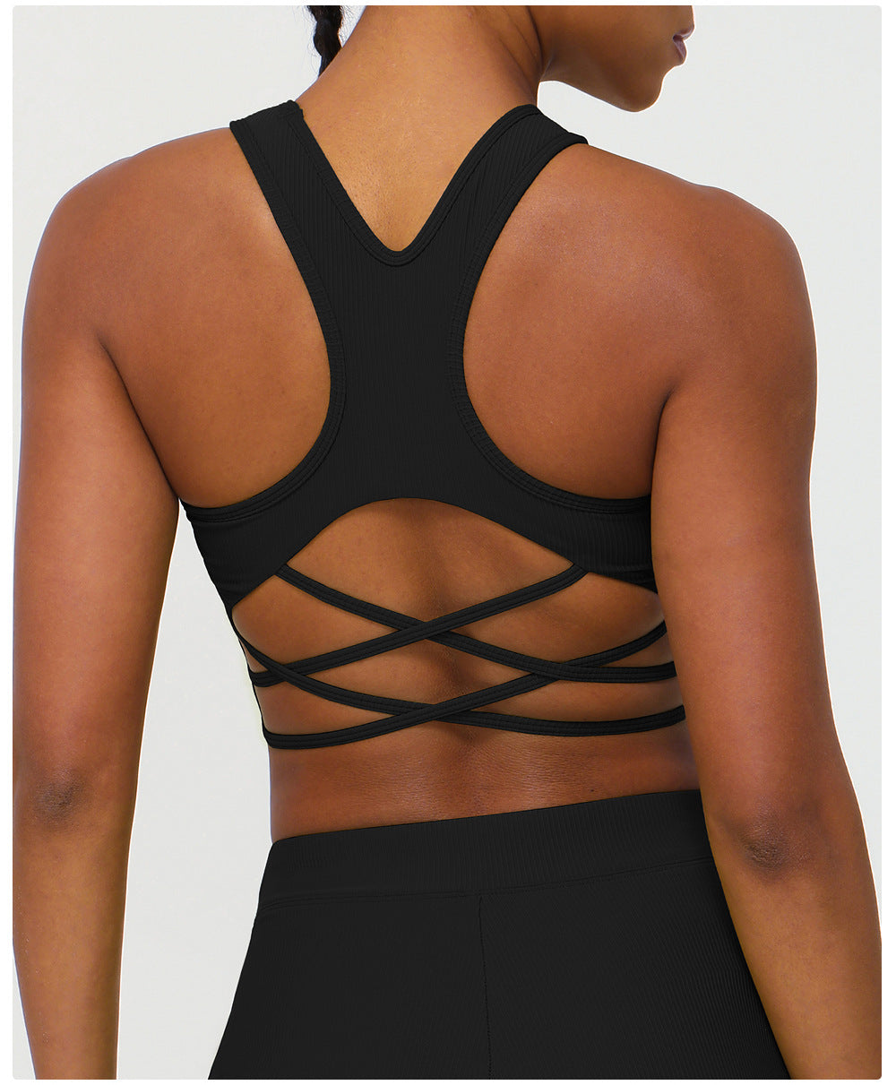 Cross back sports bra