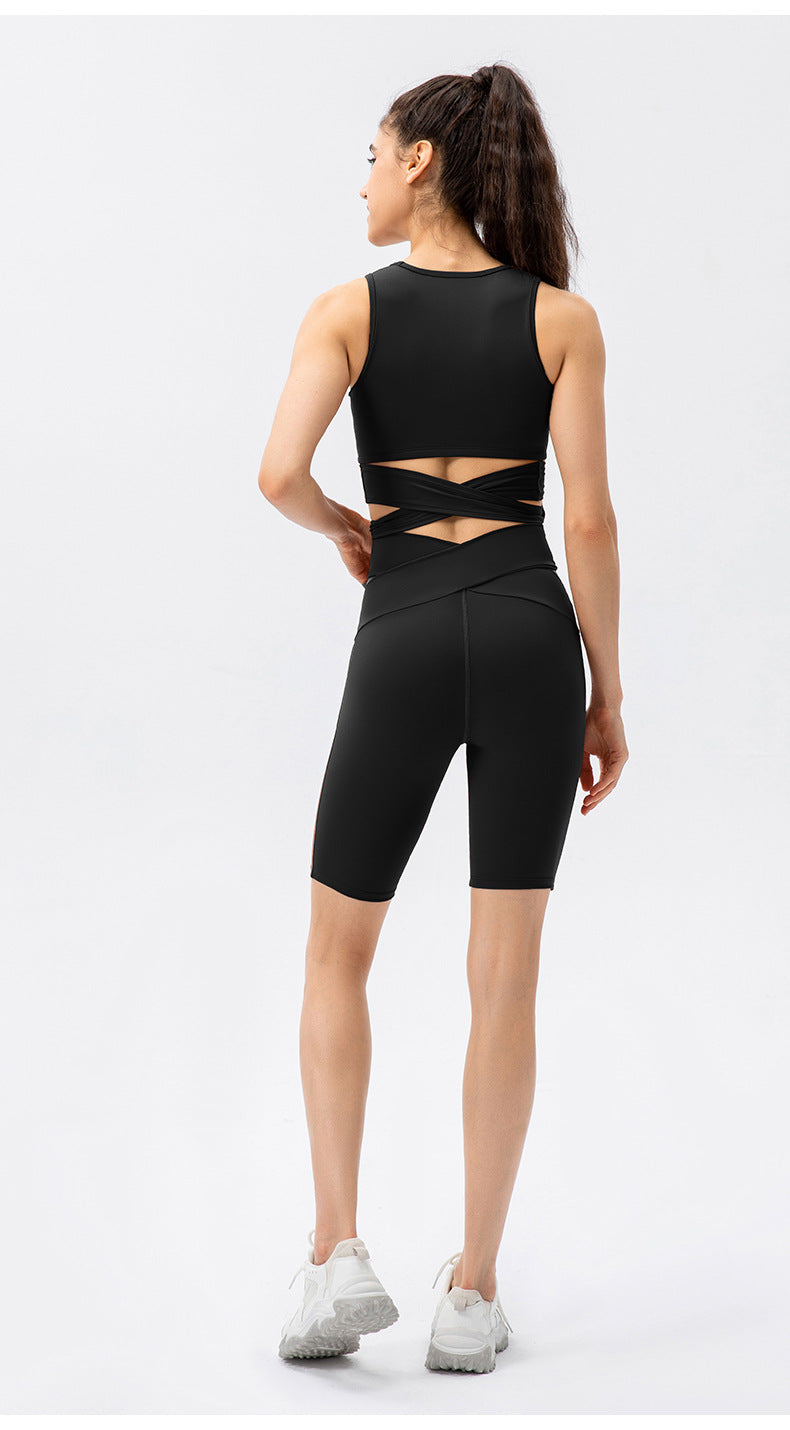 Cross waist biker legging