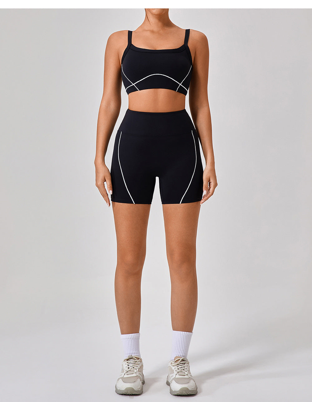 Contrast trim high support bra