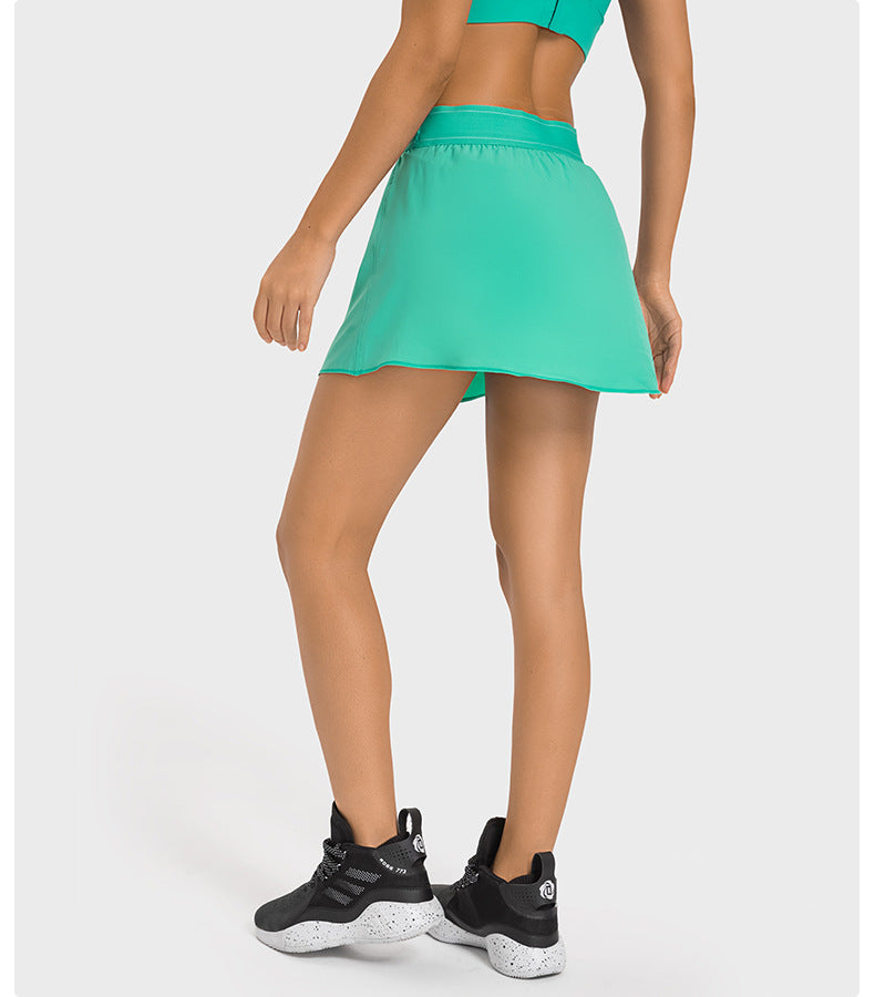 Quick dry pleated back skort