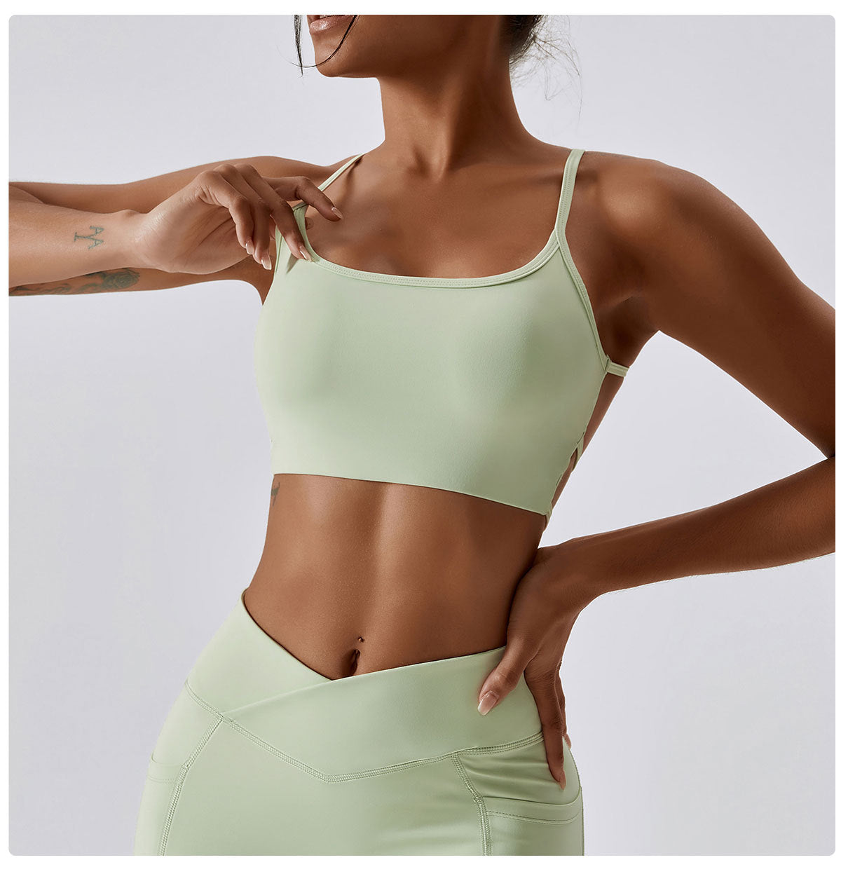 Cross back sports bra