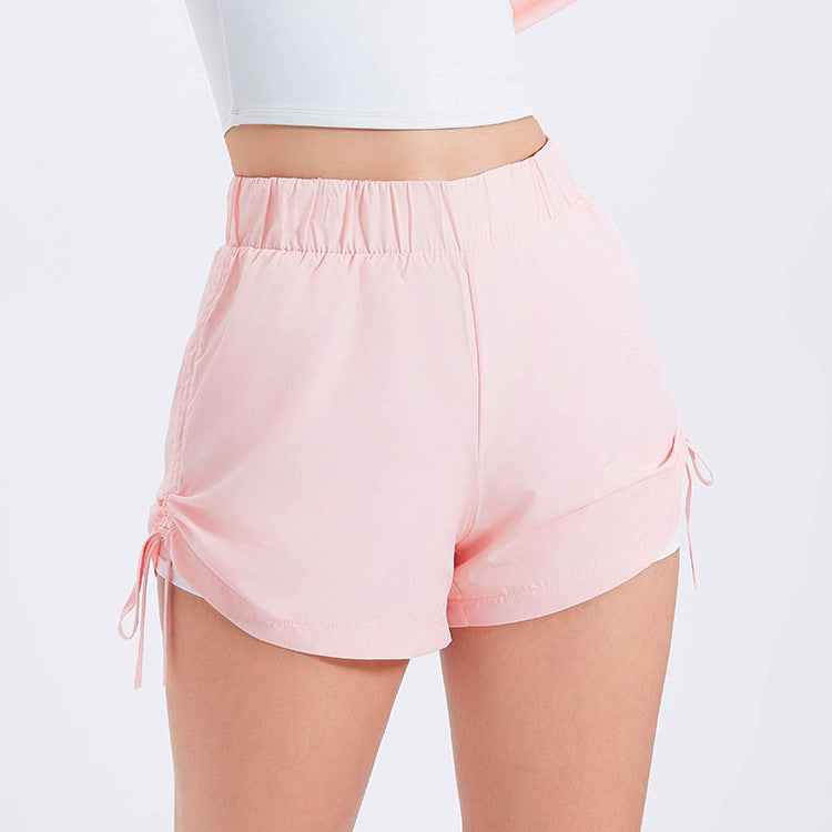 Running shorts with drawstring