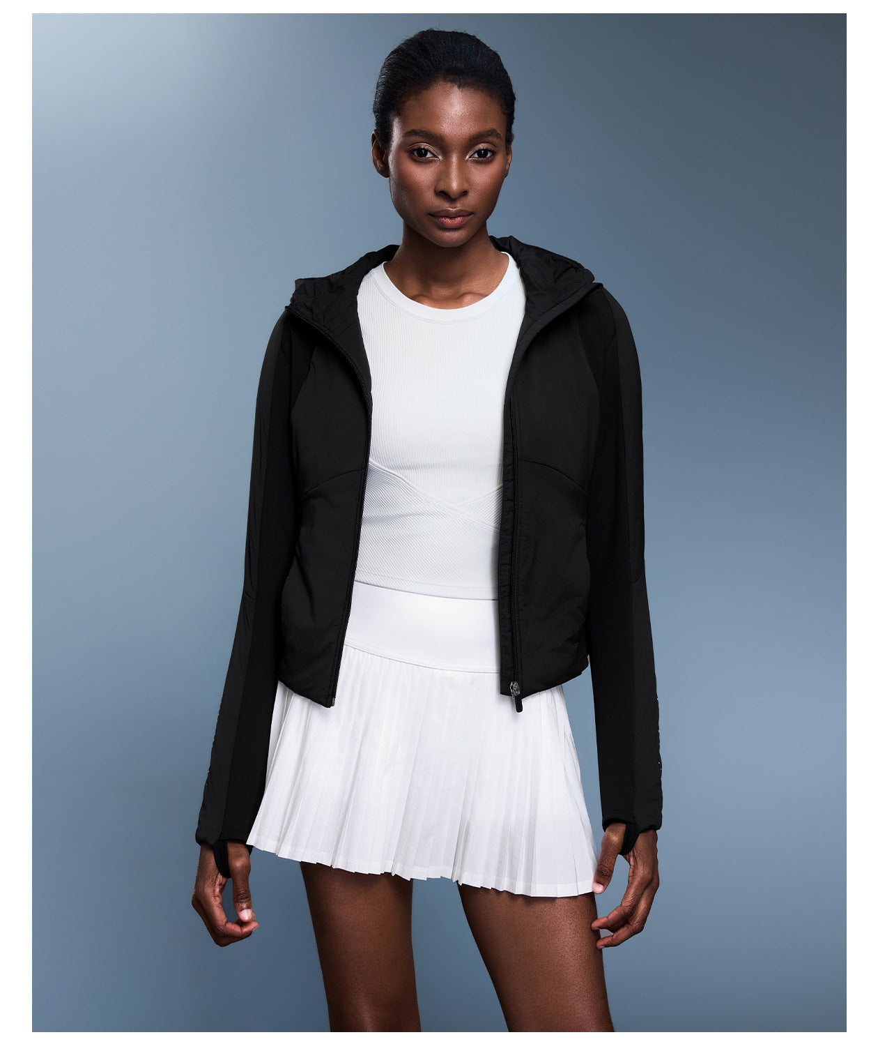 Light weight hooded jacket
