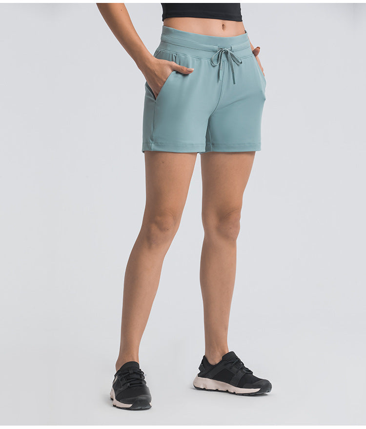 Casual workout shorts with drawstring