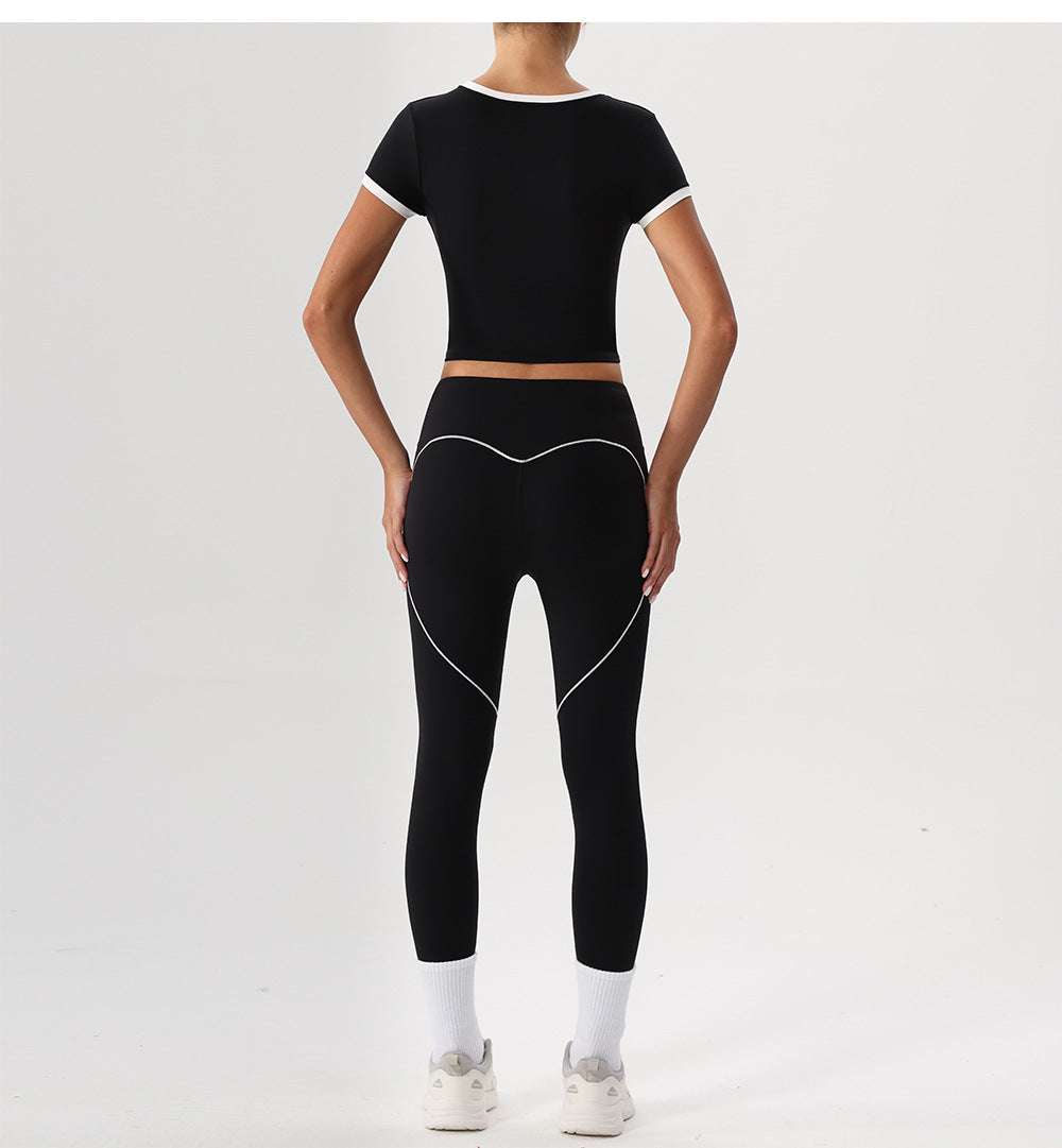 Contrast trim cropped top
