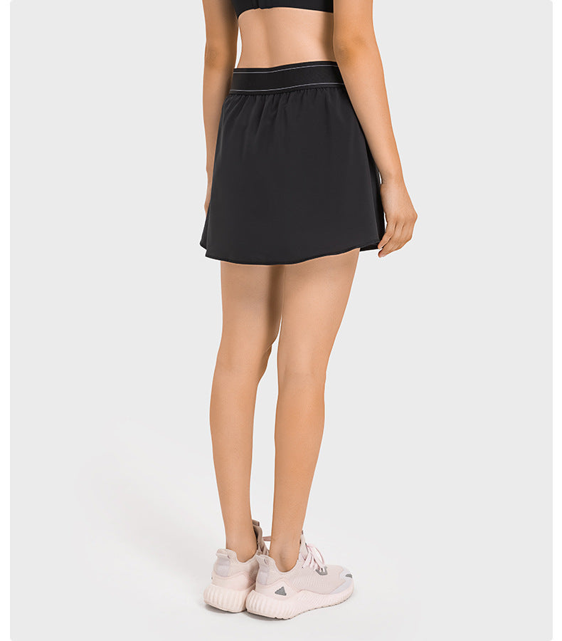 Quick dry pleated back skort