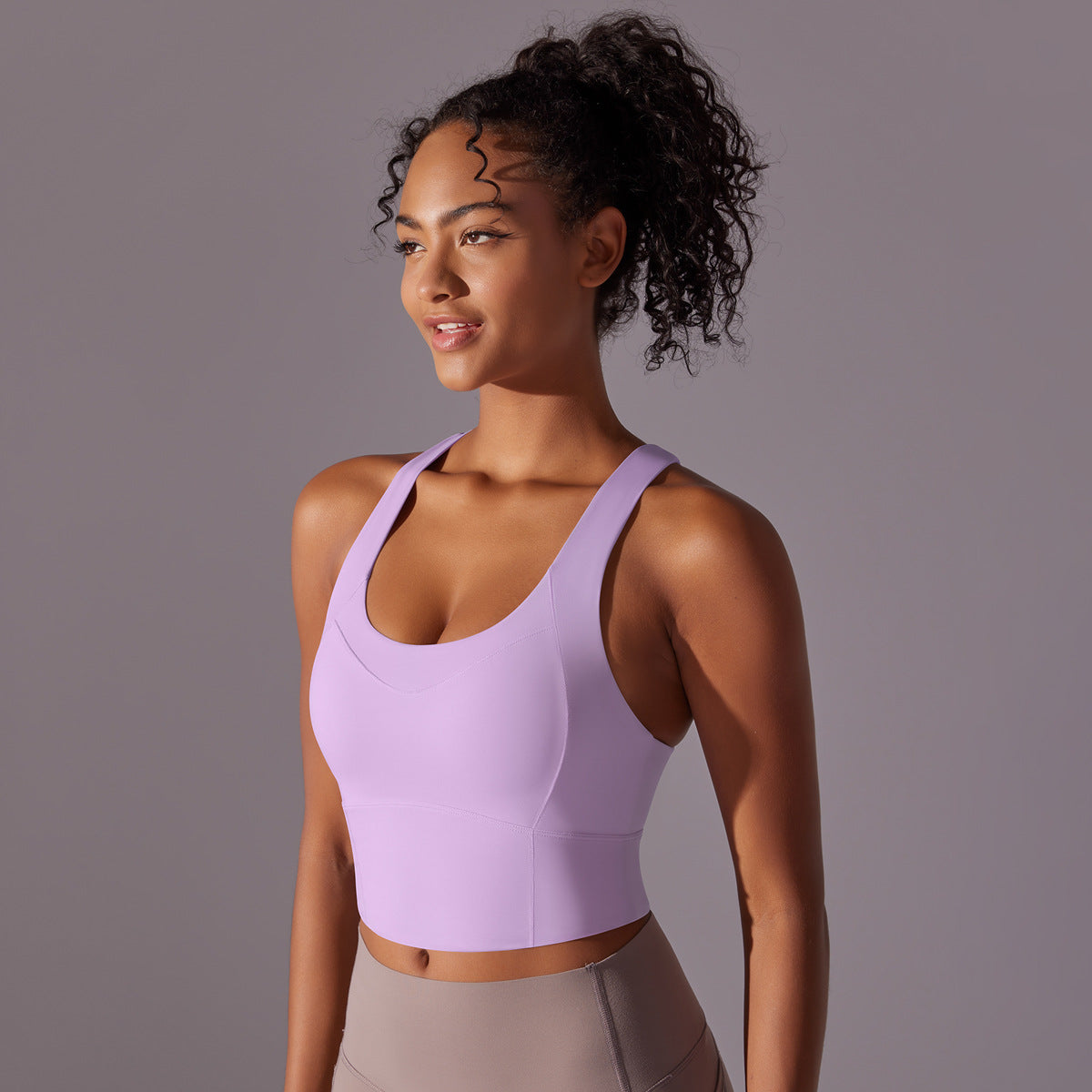 High support cross back bra
