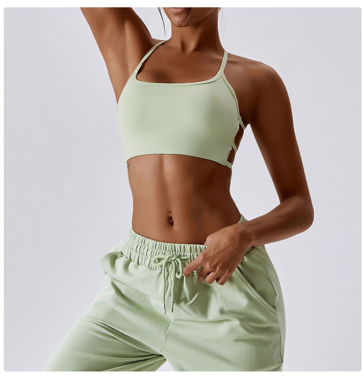 Cross back sports bra