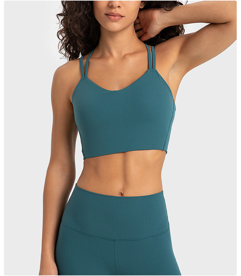 Cross back sports bra