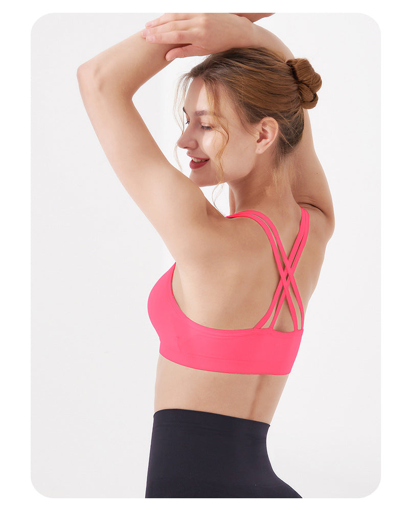 Cross back sports bra