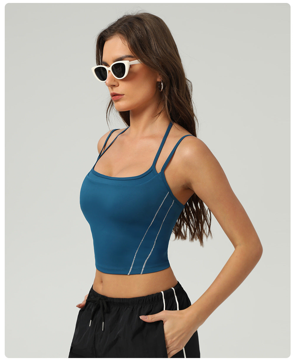 Double strap cropped vest