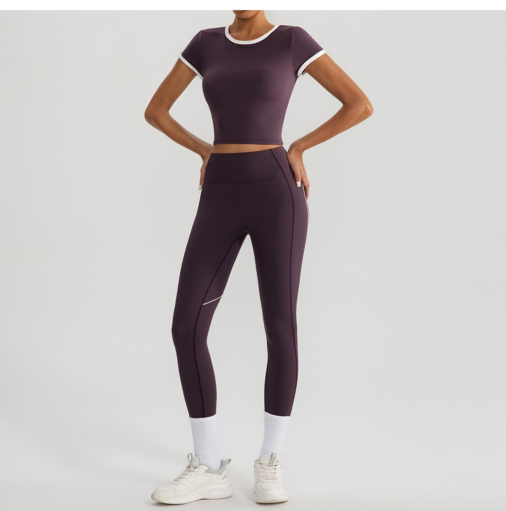 Contrast trim cropped top