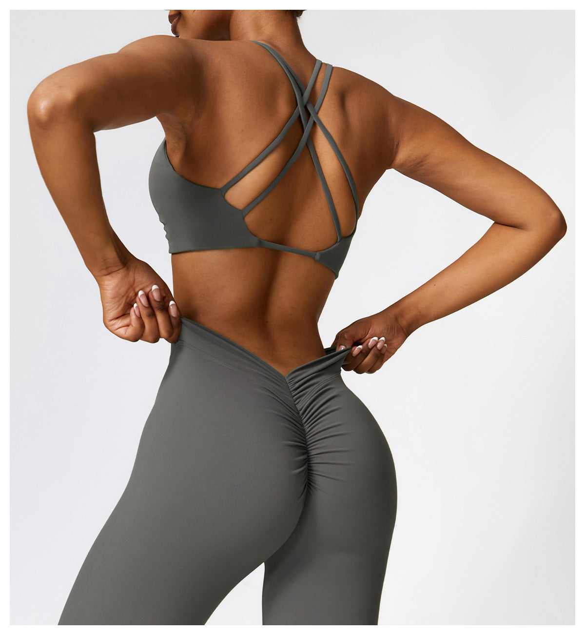 Twisted front sports bra