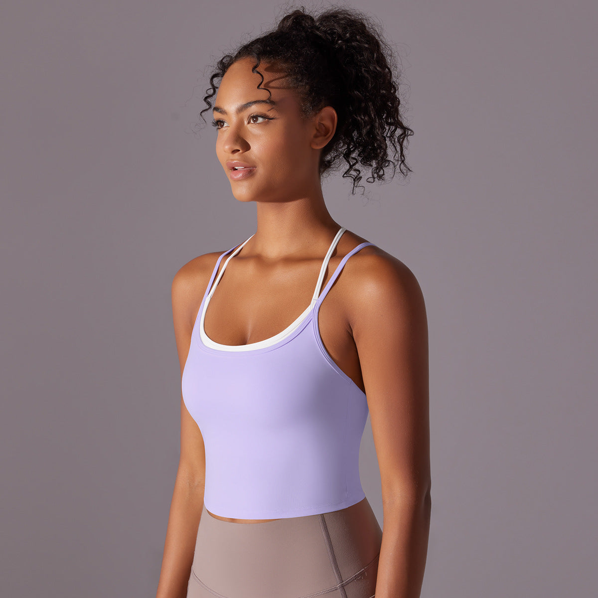 Contrast strap cropped vest