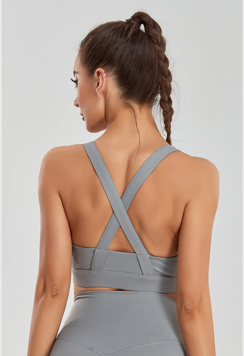 Zip front sports bra