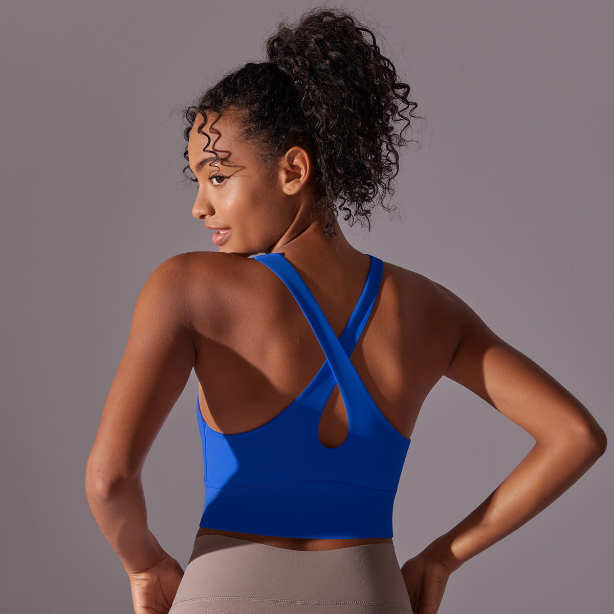 High support cross back bra