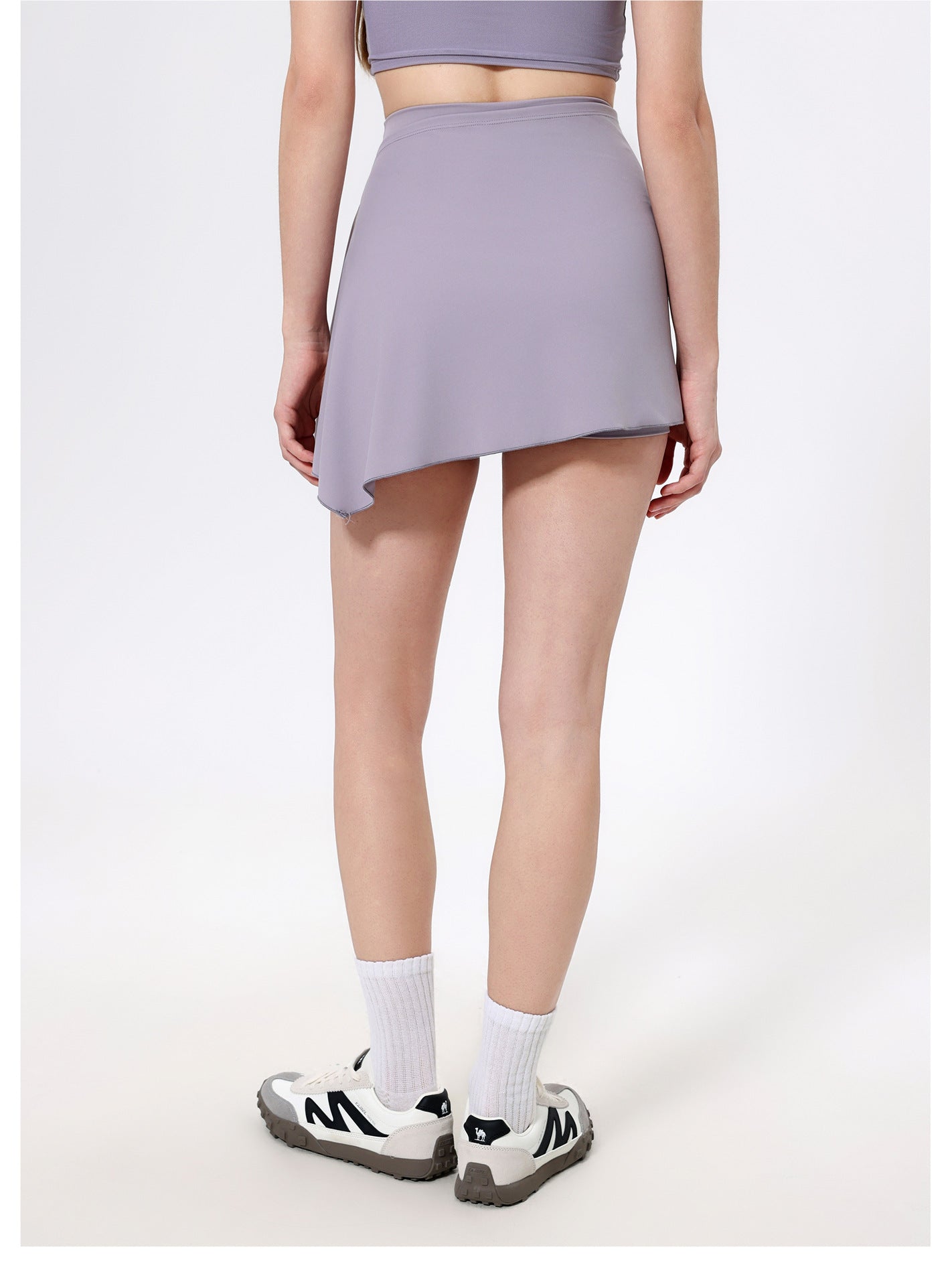 Asymmetric hem fitness skort