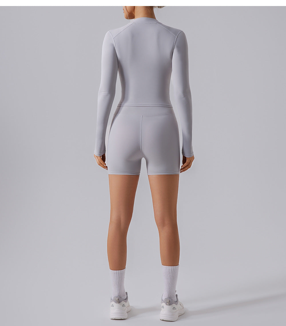 Zip front top with pockets