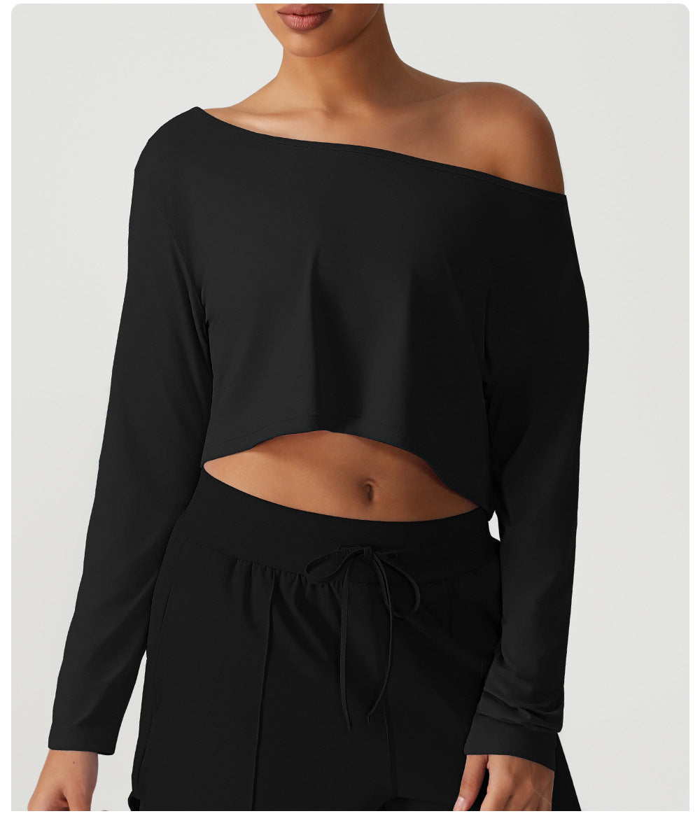 Boat neck cropped top