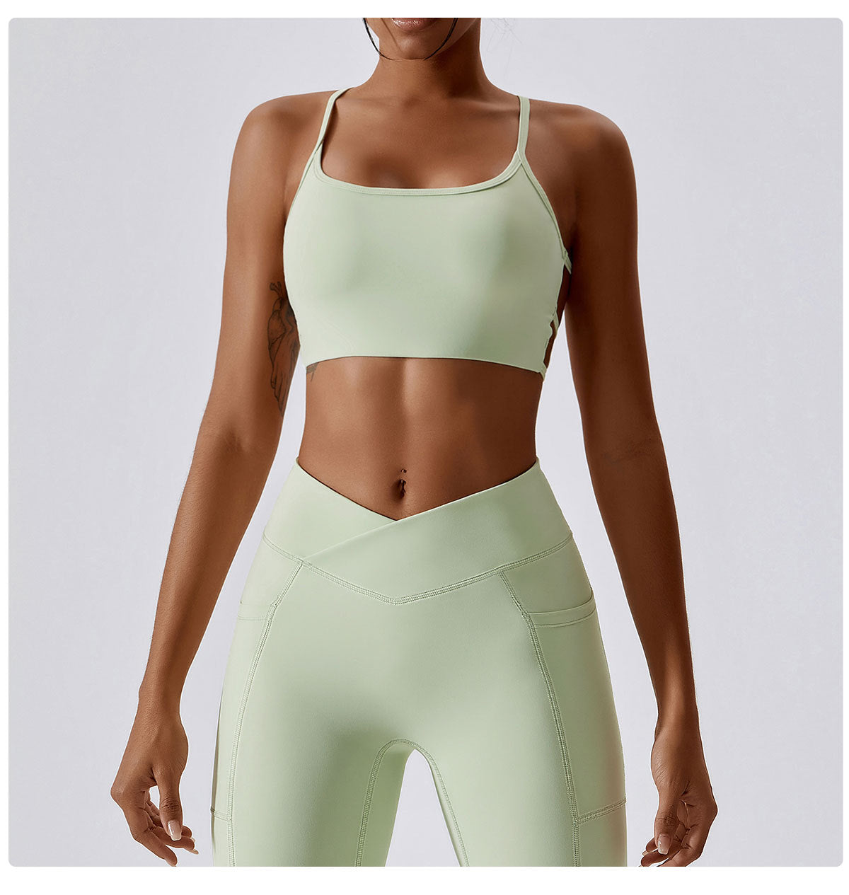Cross back sports bra