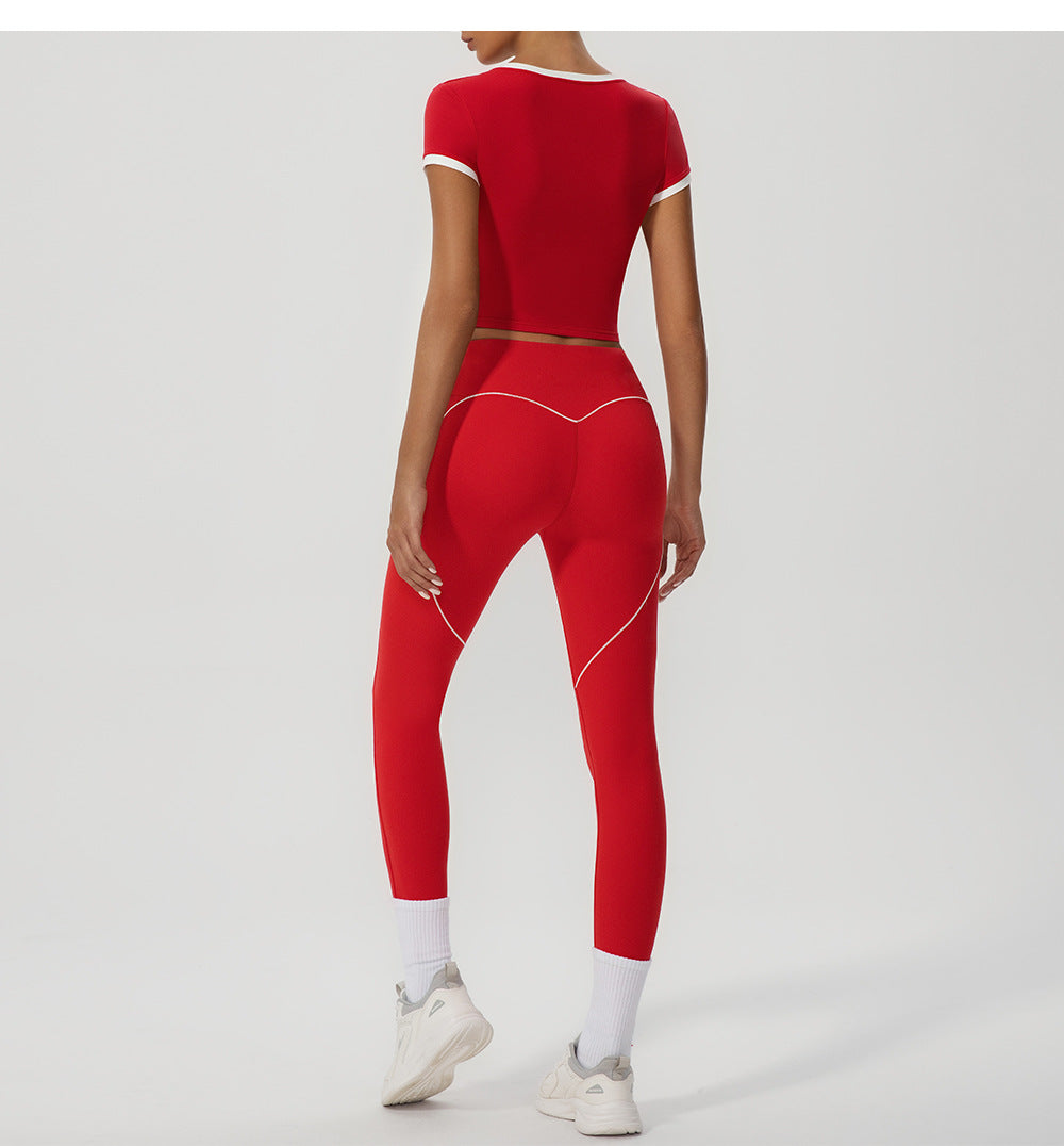 Contrast trim cropped top