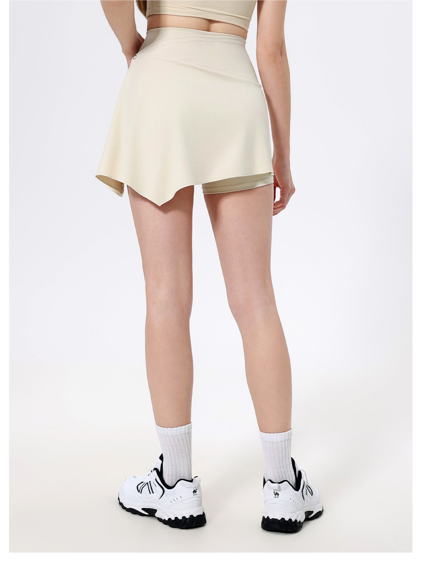 Asymmetric hem fitness skort