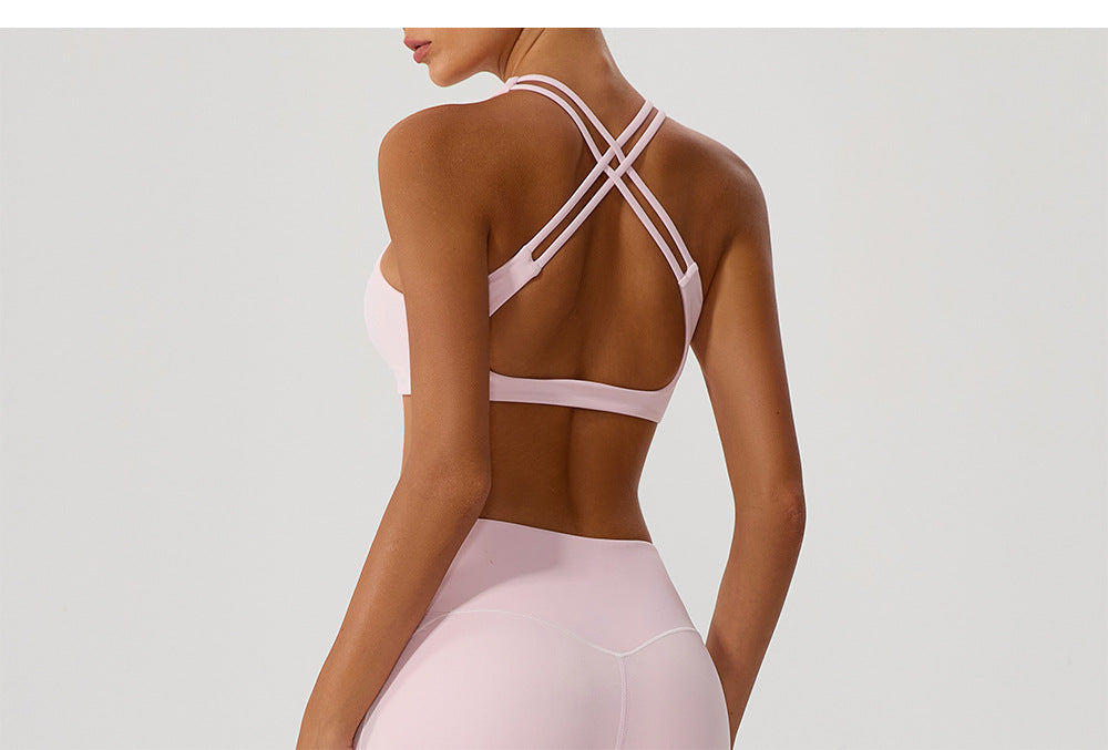 Cross back sports bra