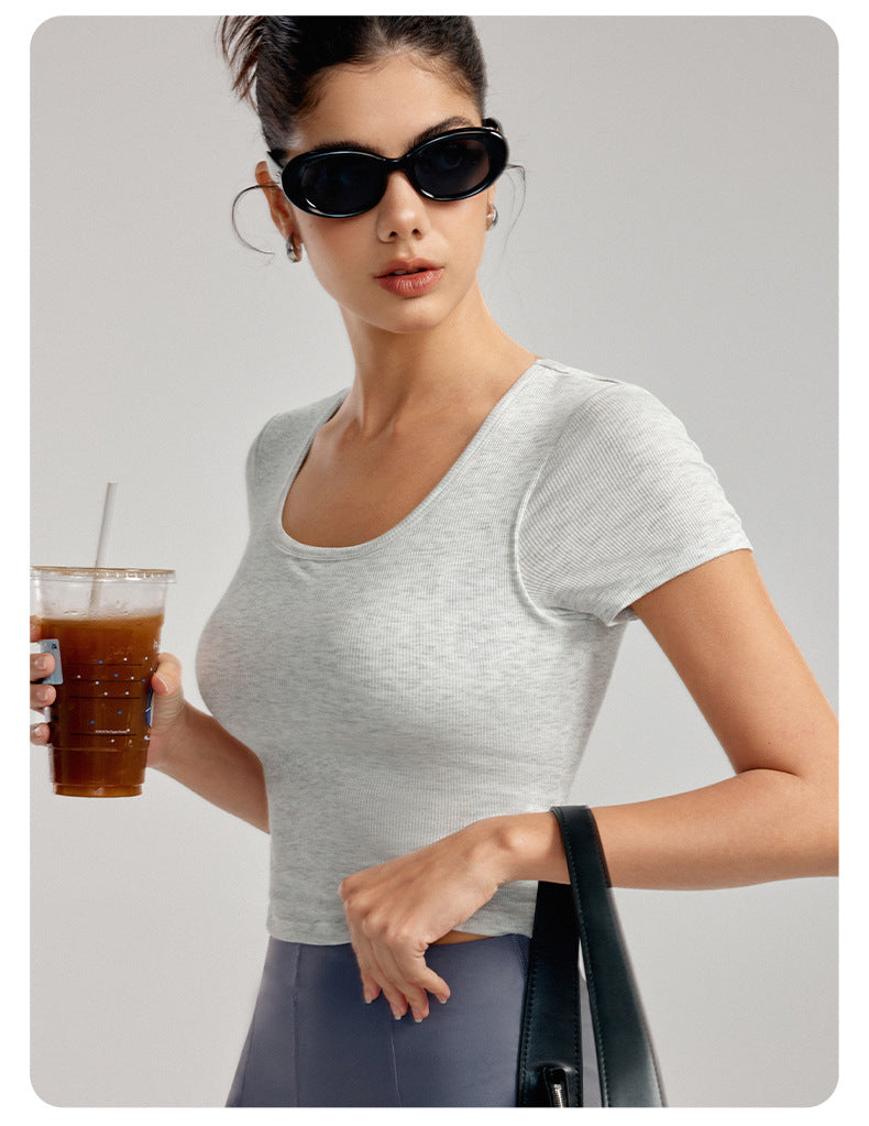 Short sleeve cropped top