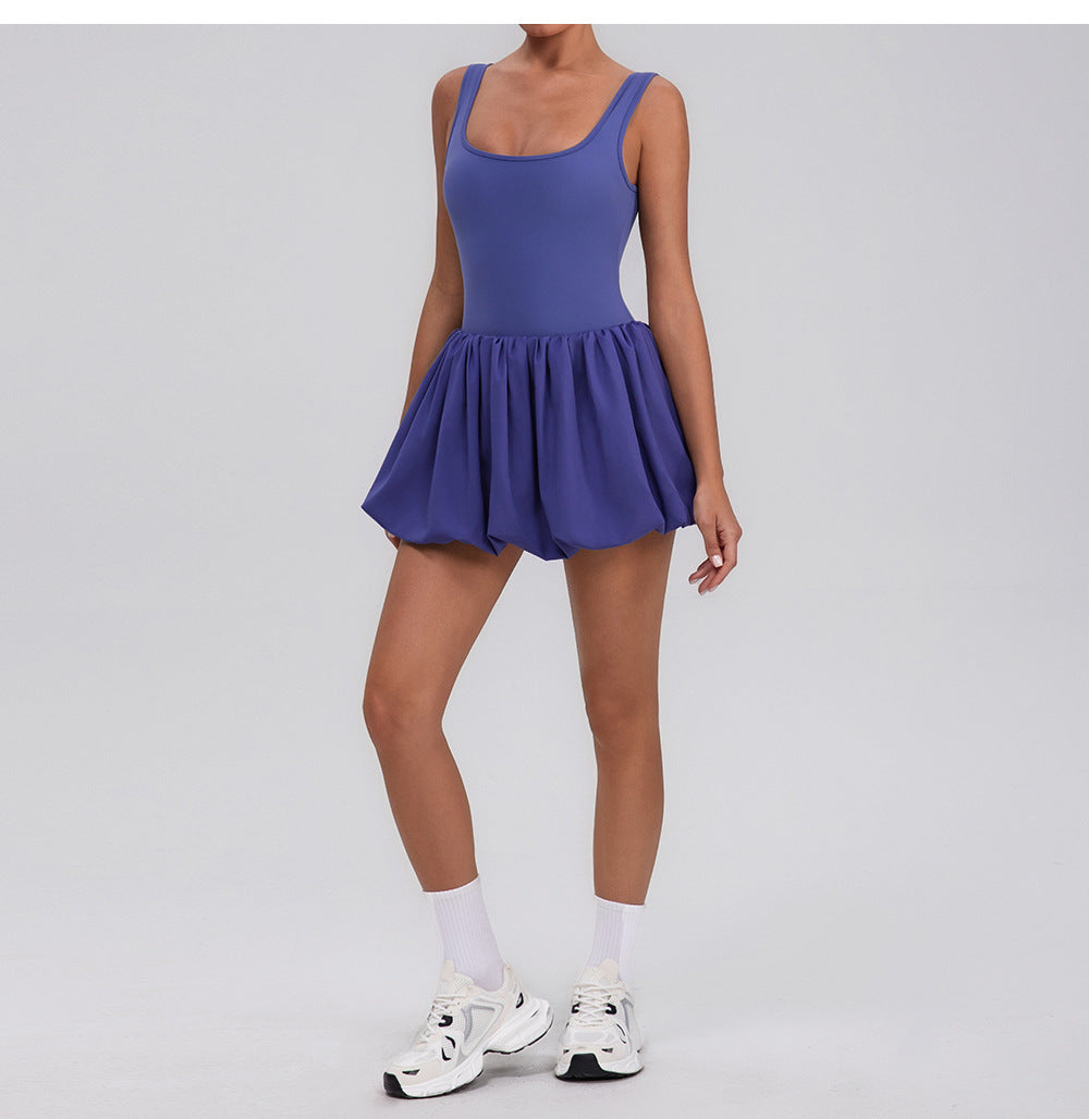 Balloon hem tennis skirt