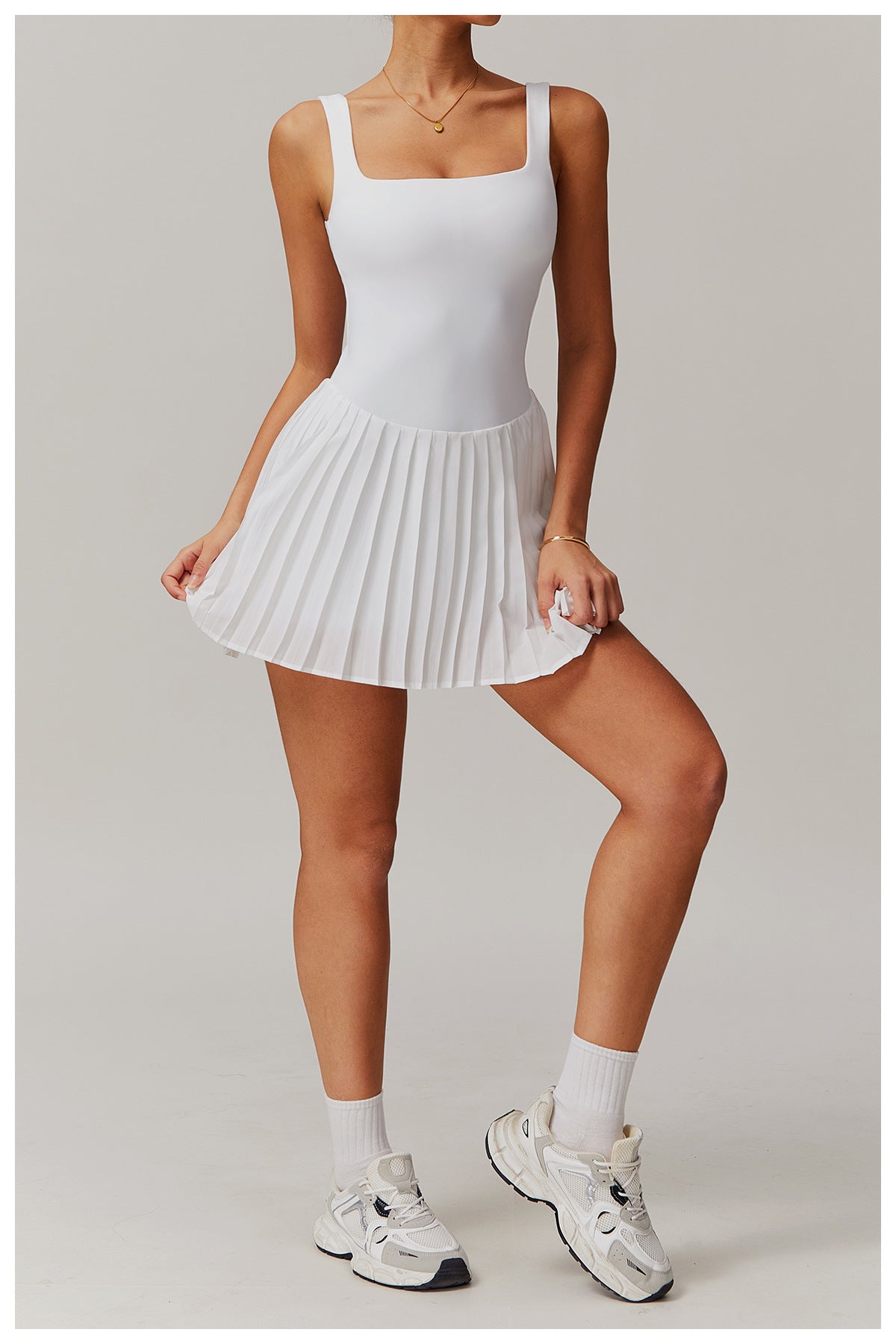Pleated fitness dress