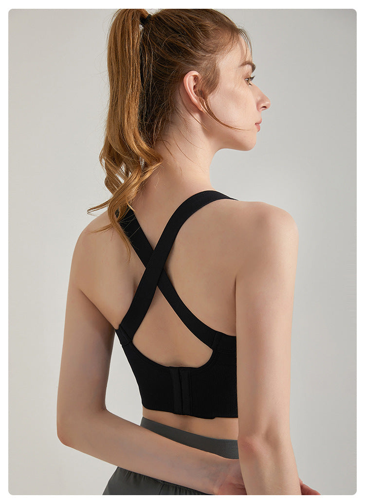 Contrast strap sports bra