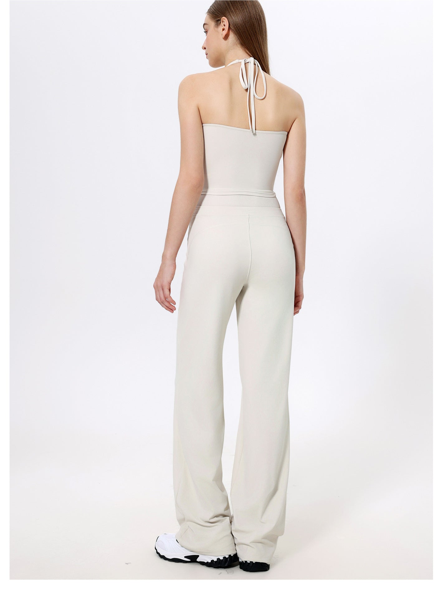 High waist trousers with drawstrings