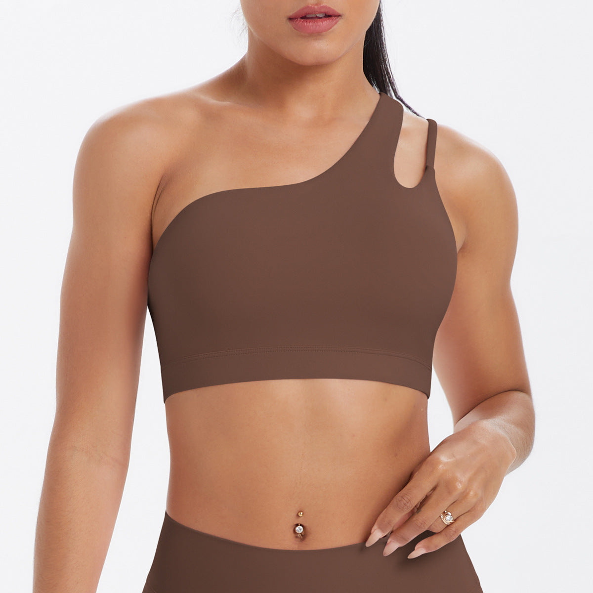 One shoulder sports bra