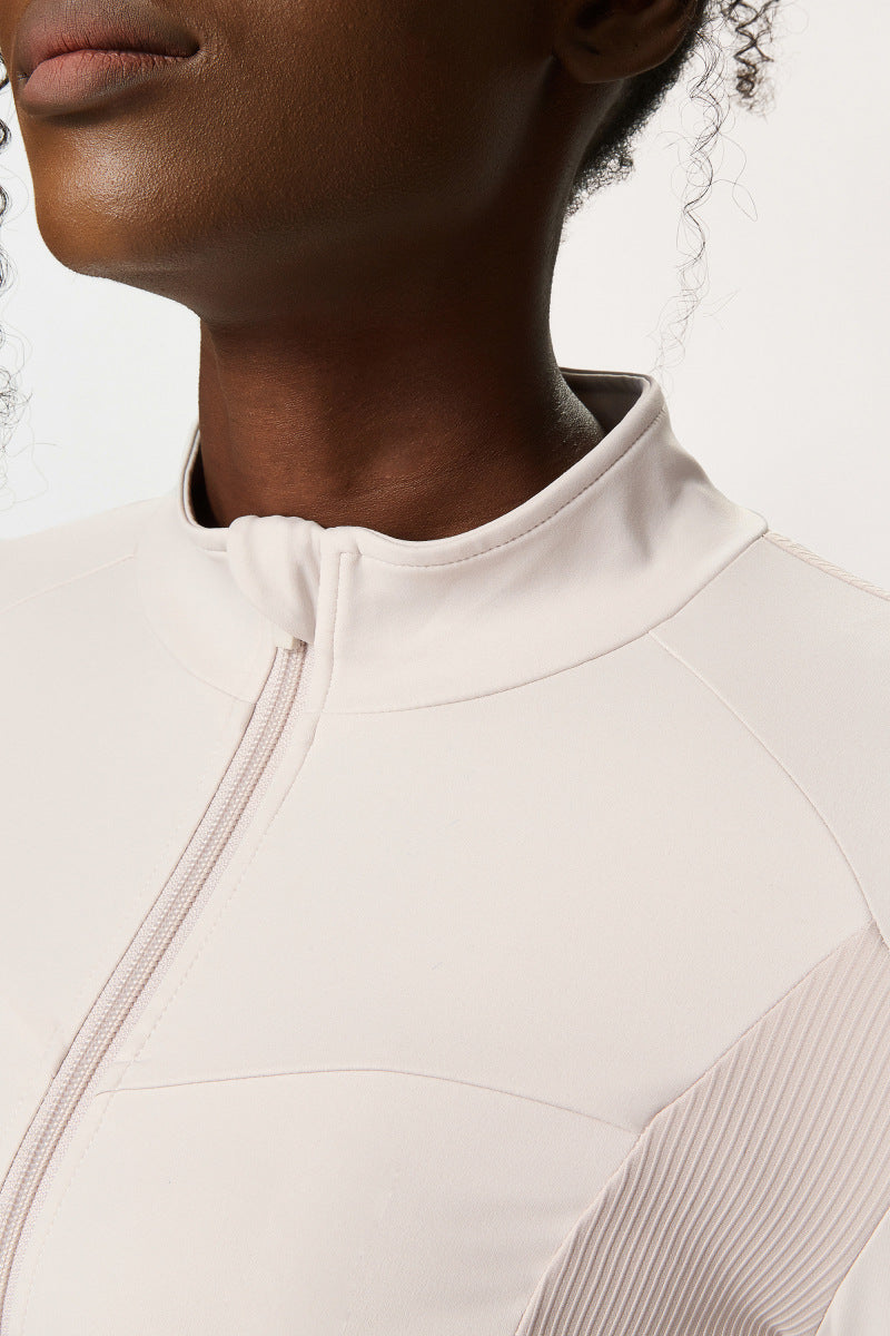 Warm full sleeve zip front top