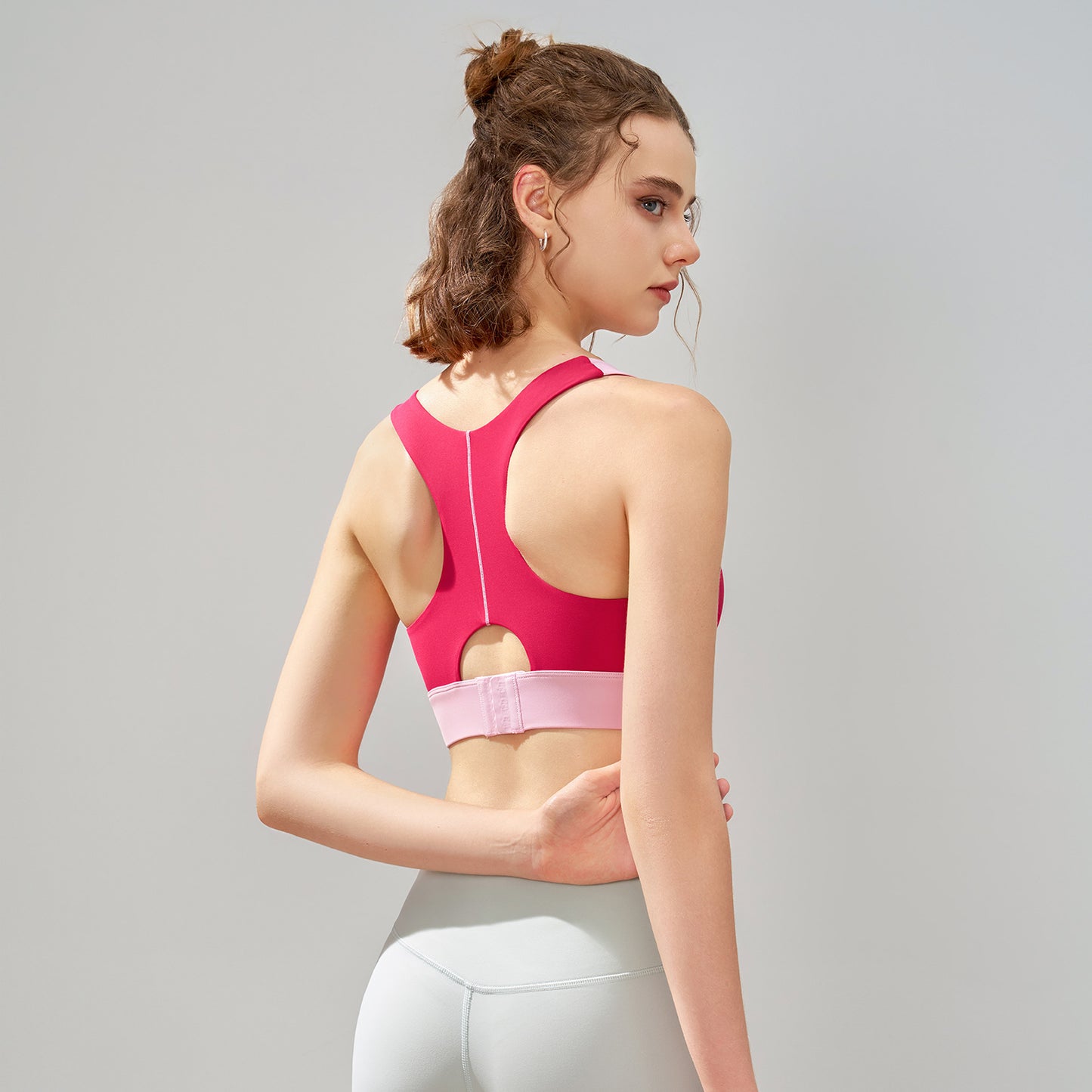 Colour block sports bra