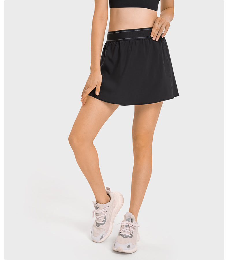 Quick dry pleated back skort