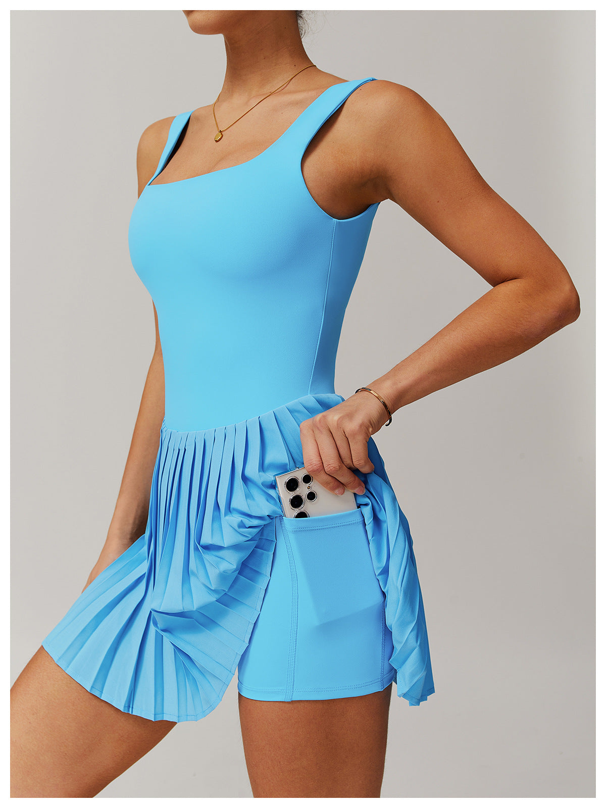 Pleated fitness dress