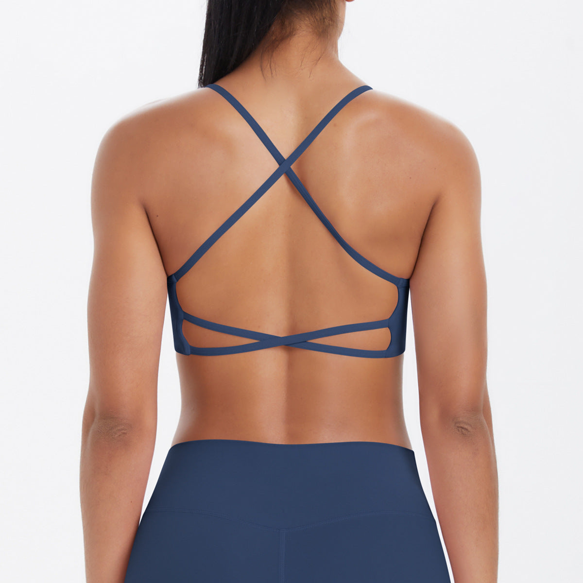 Cross over back sports bra