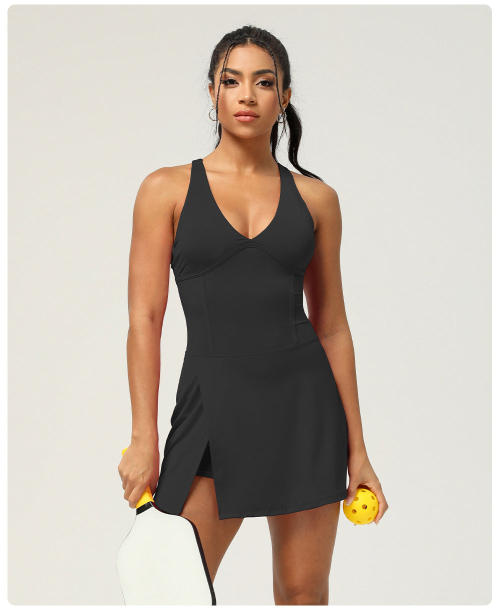 Quick dry slide slit dress