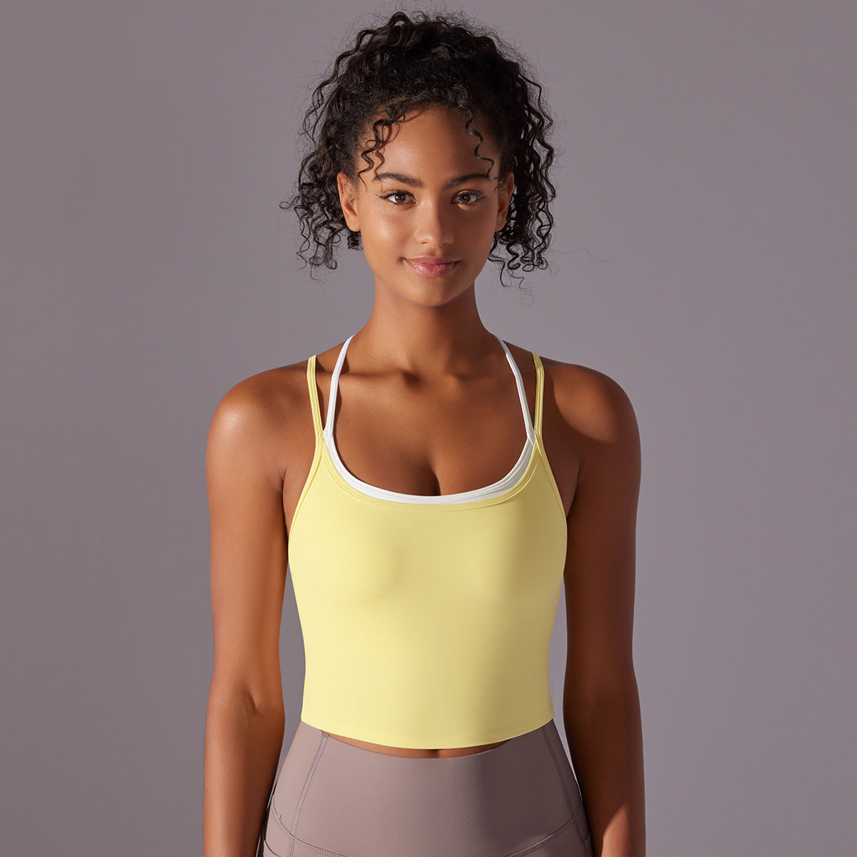Contrast strap cropped vest
