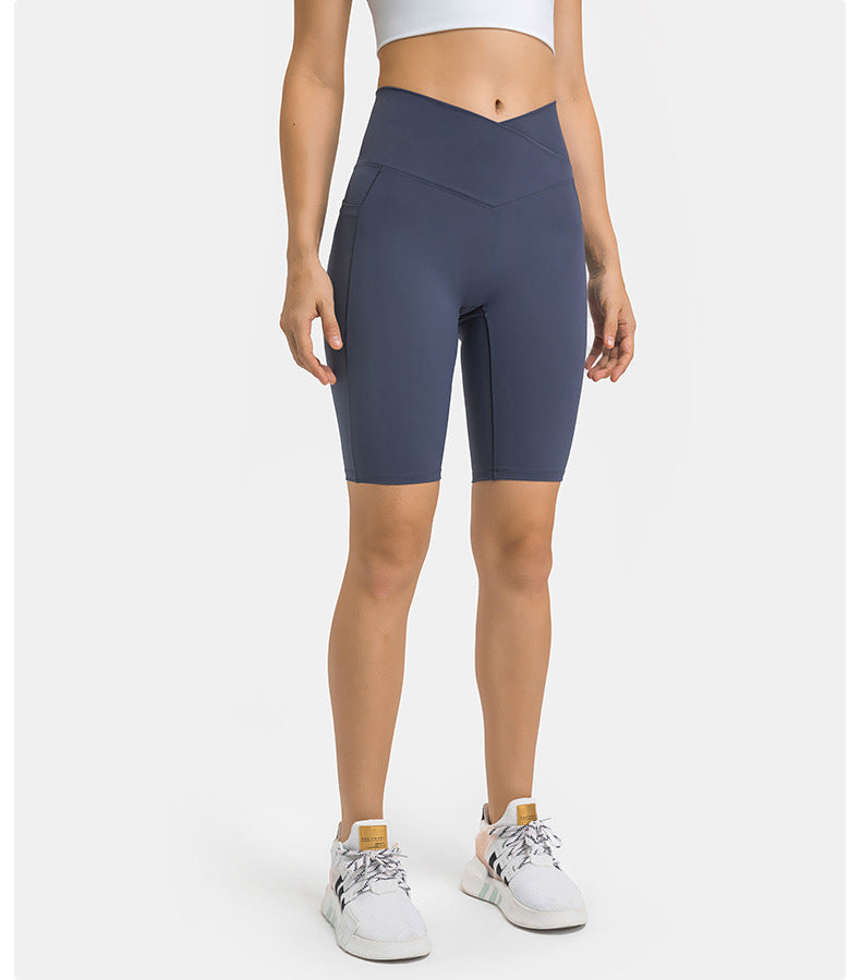V shape waist cycling shorts