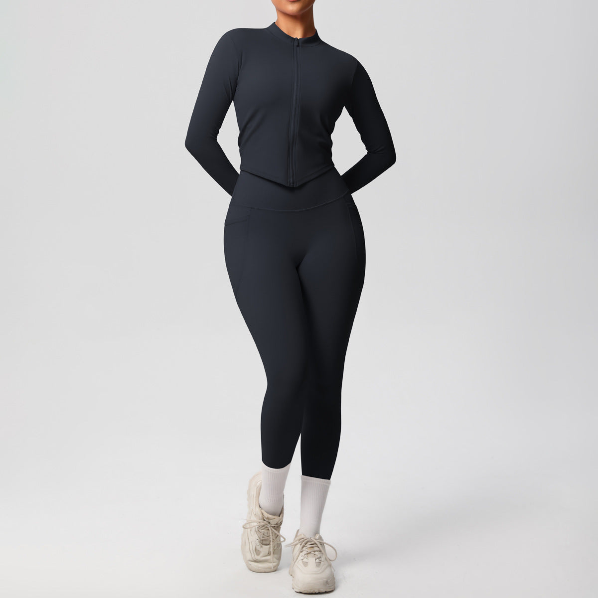 Long sleeve two piece fitness set