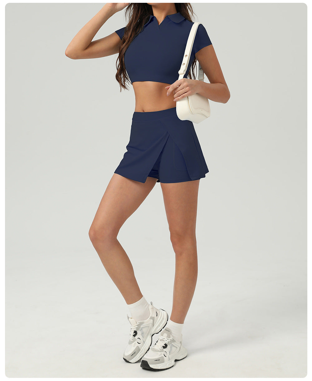 Side slit tennis skirt with pocket