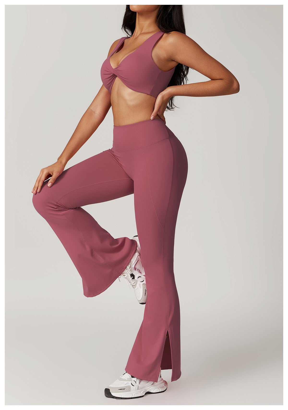 Twisted front sports bra