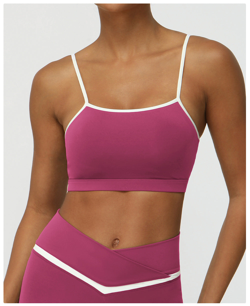 Contrast trim sports bra