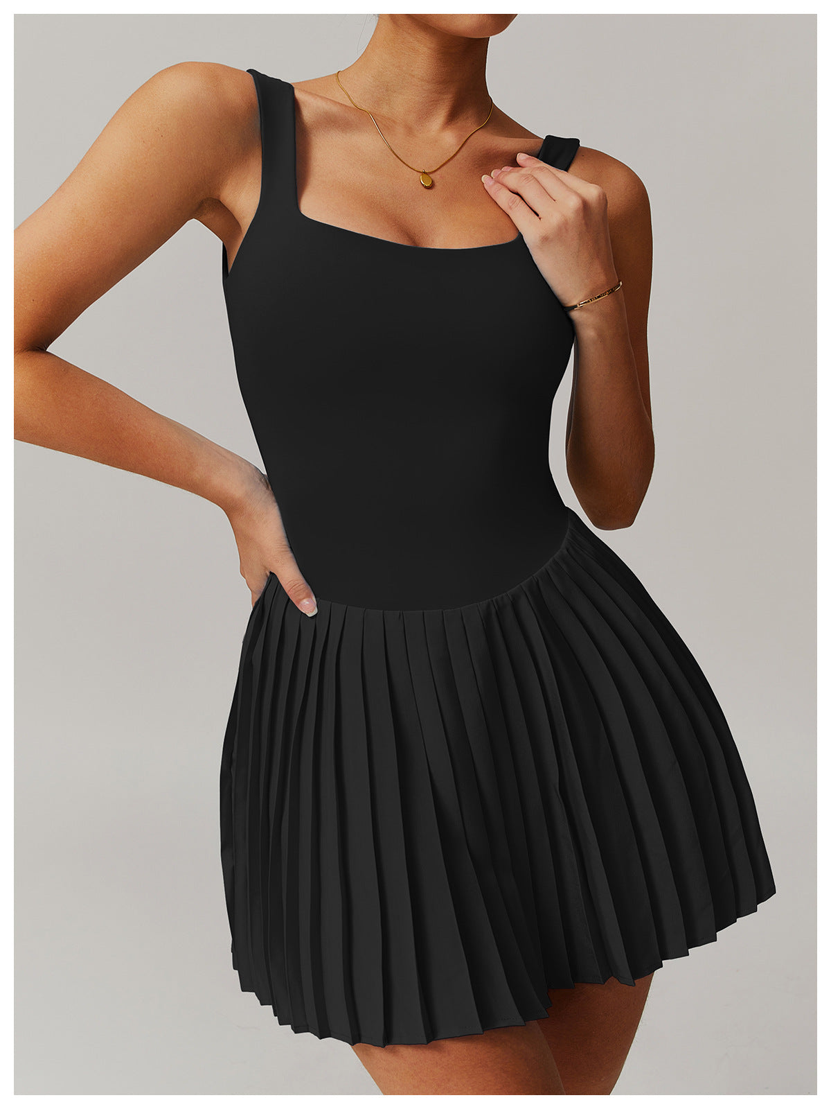 Pleated fitness dress
