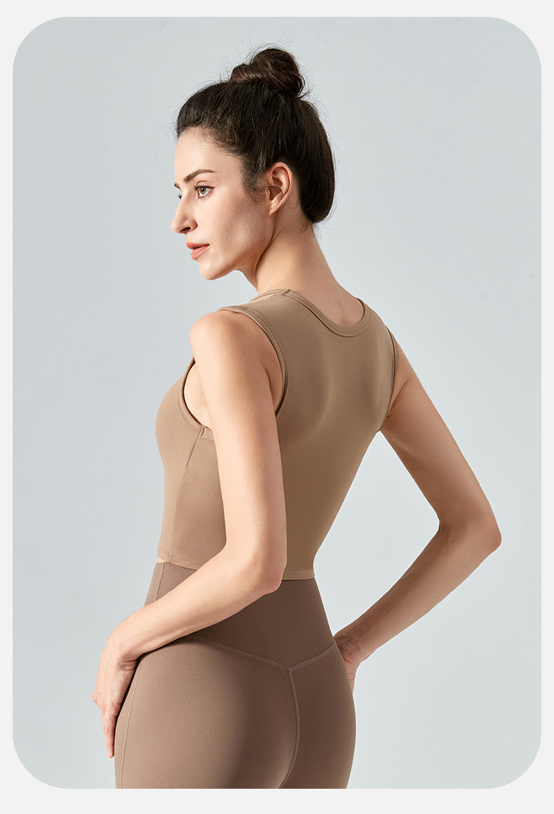 High support cropped vest